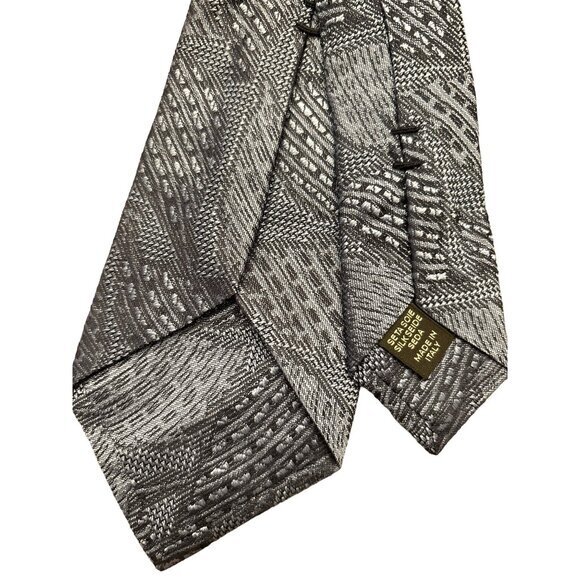 Ermenegildo Zegna Premium Men's Luxury Navy Blue Textured Woven 100% Silk Tie - Picture 3 of 4